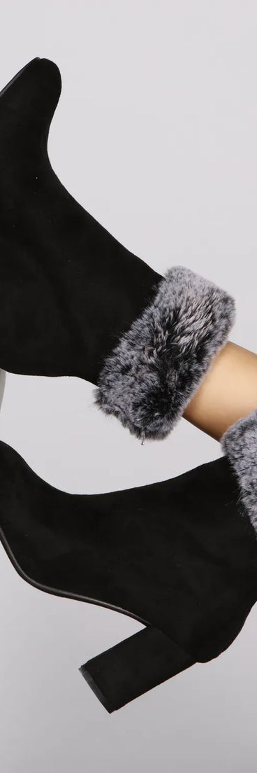 Faux-Ever Fashionable Block Heel Booties