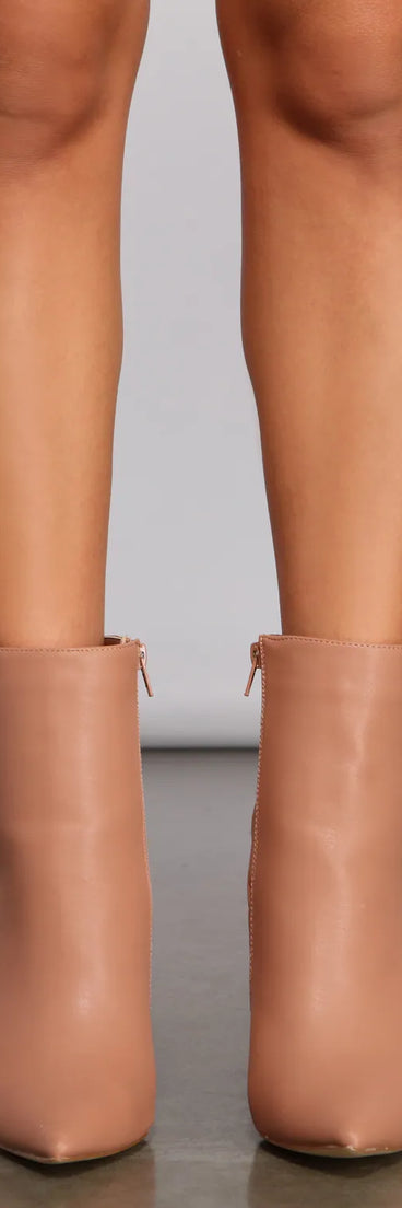 Stacked On Basics Faux Leather Block Heel Booties