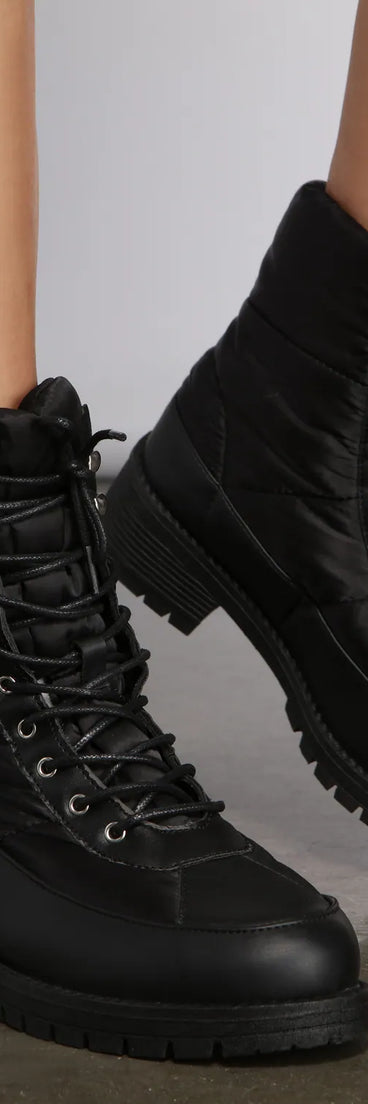 Cozy and Chic Nylon Puffer Booties