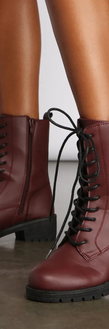 Elevated Basic Faux Leather Combat Booties