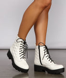 Glam It Up Faux Leather Quilted Combat Booties