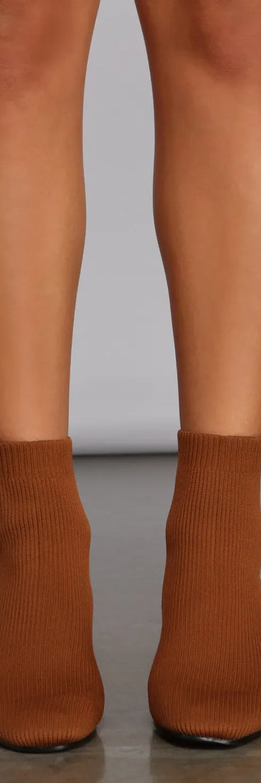 The Right Knit Block Heel Booties