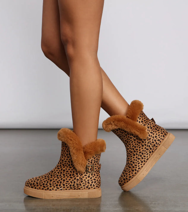 Cheetah Print Faux Suede Booties