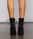 Lace Up Peep Toe Stiletto Heel Booties