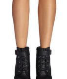 Lace Up And Buckle Booties