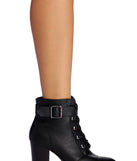 Lace Up And Buckle Booties