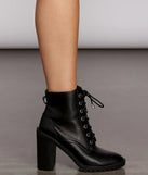 Faux Leather Lace Lug Boots