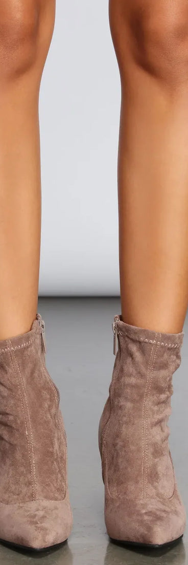 Stride In Faux Suede Booties