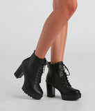 Edgy Babe Platform Lace-Up Booties