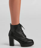Edgy Babe Platform Lace-Up Booties