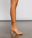 Retro Babe Faux Patent Leather Booties
