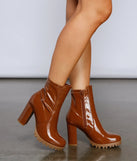 Wild Gal Patent Faux Patent Leather Combat Boots