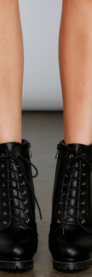 Take It On Lace-Up Booties