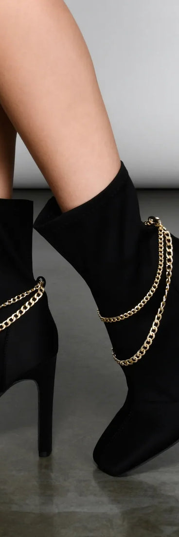 Stylish And Edgy Chain Link Booties