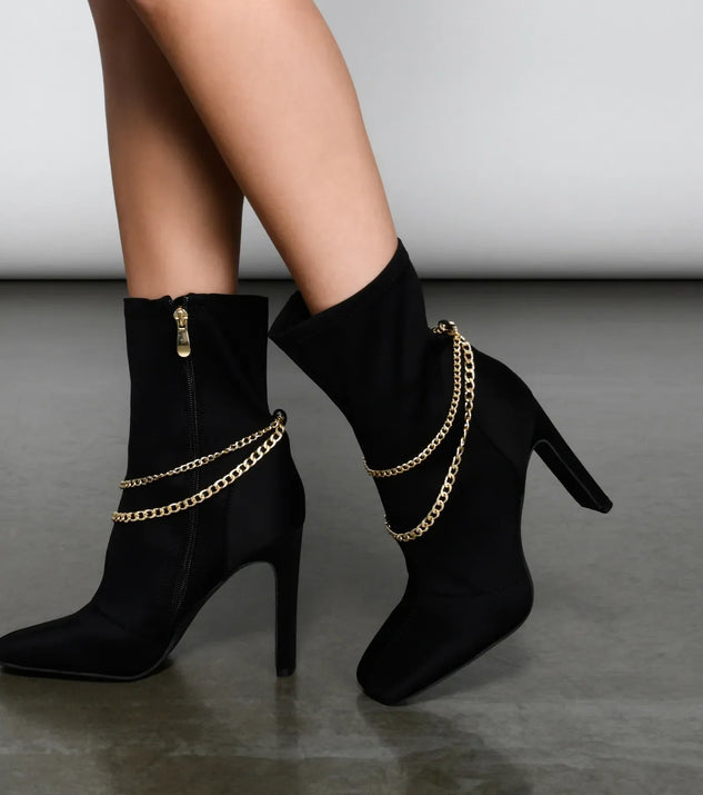 Stylish And Edgy Chain Link Booties