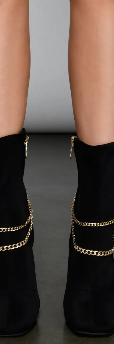 Stylish And Edgy Chain Link Booties
