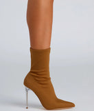 Chic In the Streets Pointed Toe Lucite Booties