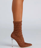 Greek Key Stiletto Booties