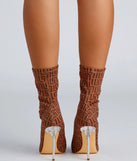 Greek Key Stiletto Booties