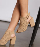 Chic Cuts Perforated Block Heels