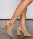 Chic Cuts Perforated Block Heels
