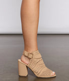Chic Cuts Perforated Block Heels