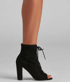 Perfect Peep Lace-Up Booties