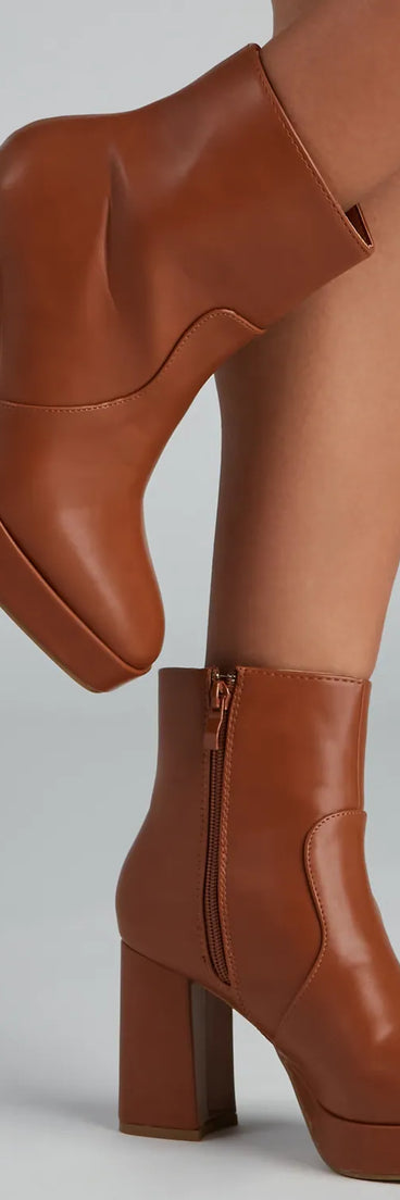 On The Go Block Heel Platform Booties