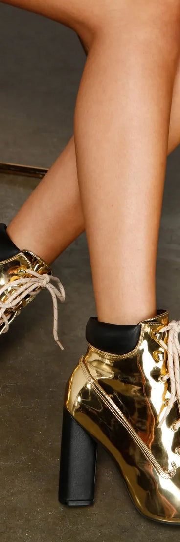 Futuristic Glamour Chrome Booties