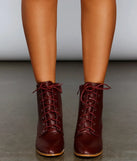 Cozy Cutie Lace-Up Block Heel Booties