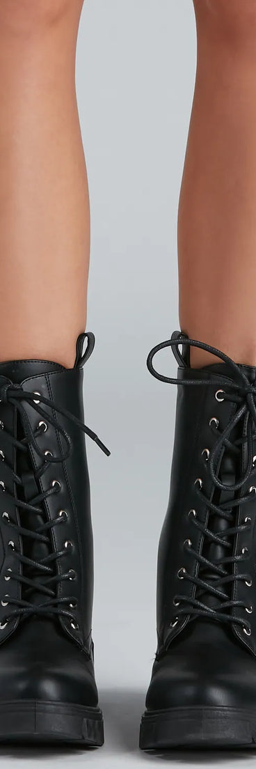Cool Combat PU Lug Boots