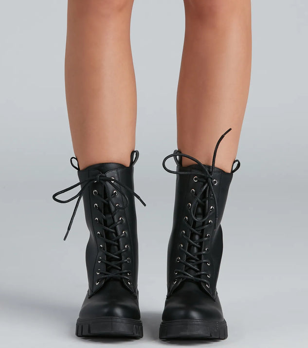 Cool Combat PU Lug Boots