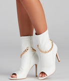 Fab Chain-link Faux Leather Booties