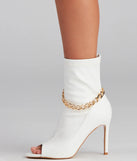 Fab Chain-link Faux Leather Booties