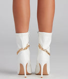 Fab Chain-link Faux Leather Booties