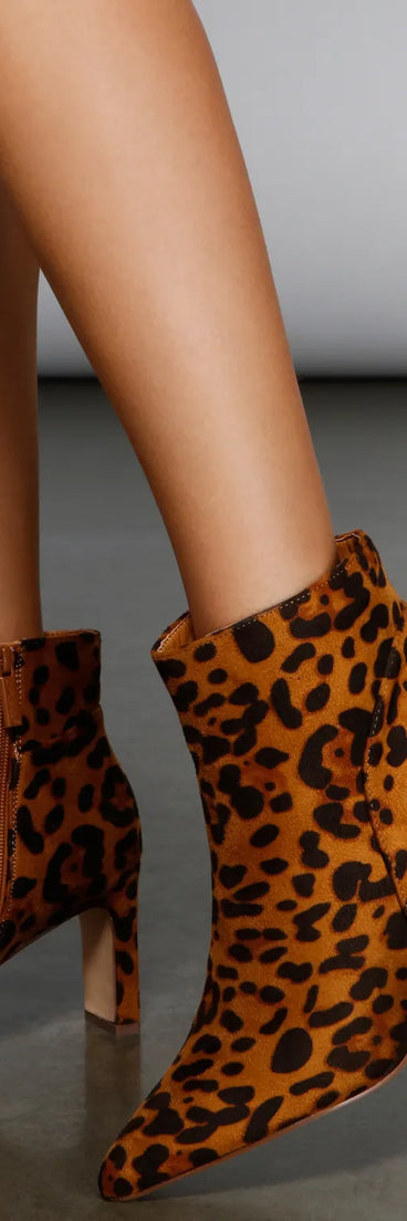 Purrfect Look Leopard Print Booties