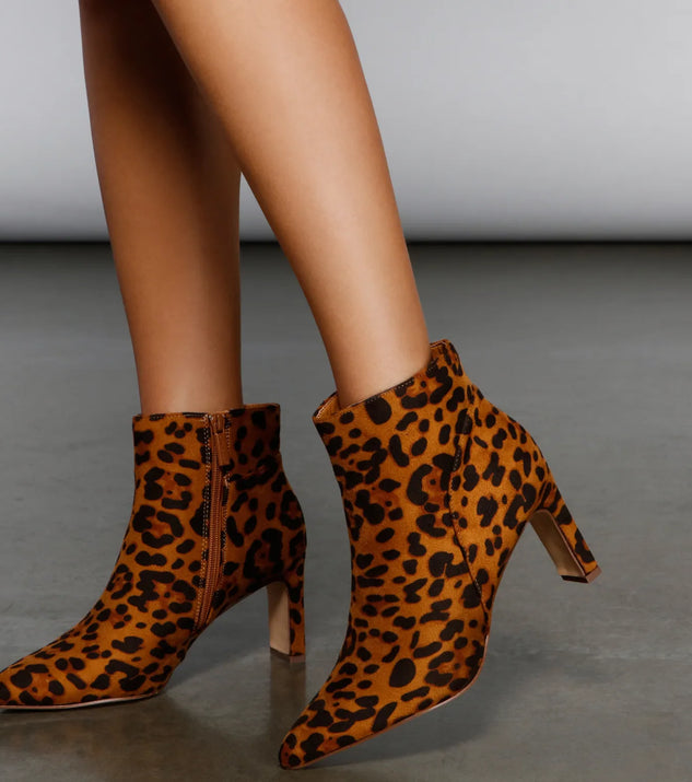Purrfect Look Leopard Print Booties