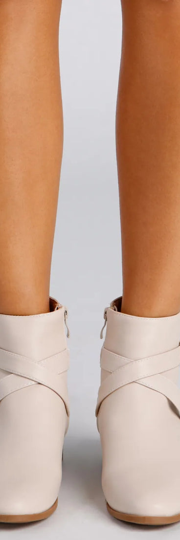 Buckle Up Stacked Heel Ankle Booties