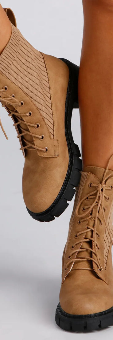 Trendy Status Knit Detail Boots
