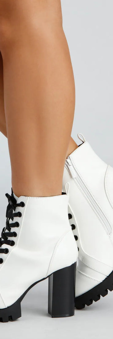 Feelin' Bold Lace-Up Booties