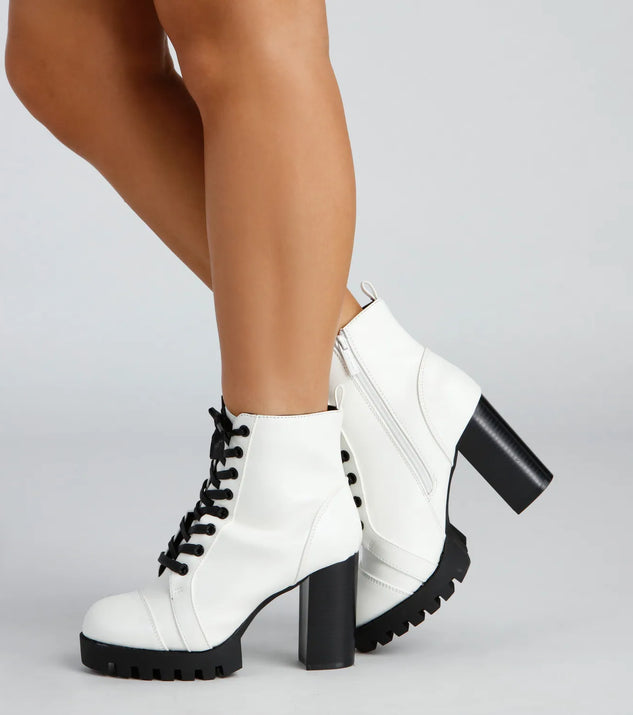 Feelin' Bold Lace-Up Booties