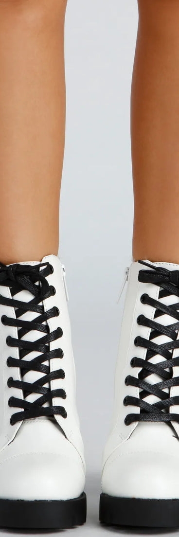 Feelin' Bold Lace-Up Booties