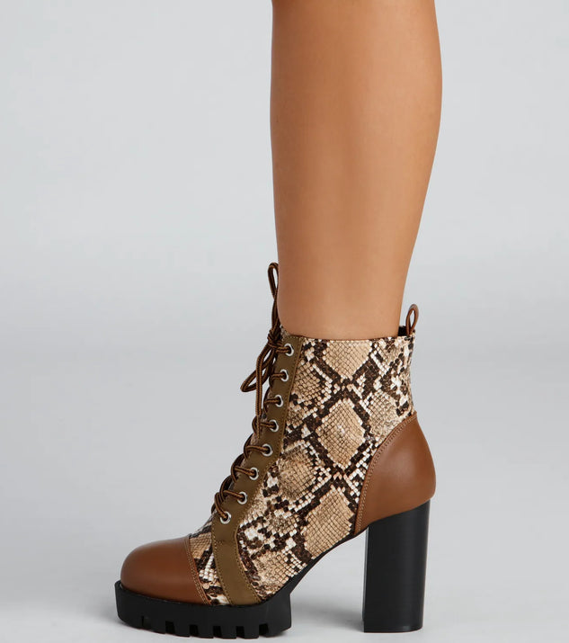 Sassy N' Fierce Snake Lug Booties