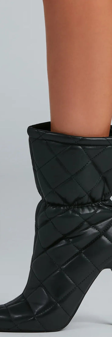 Quilted Beauty Scrunch Stiletto Booties