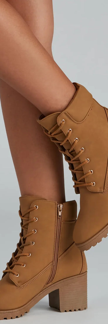 Trendy Moment Lace-Up Booties
