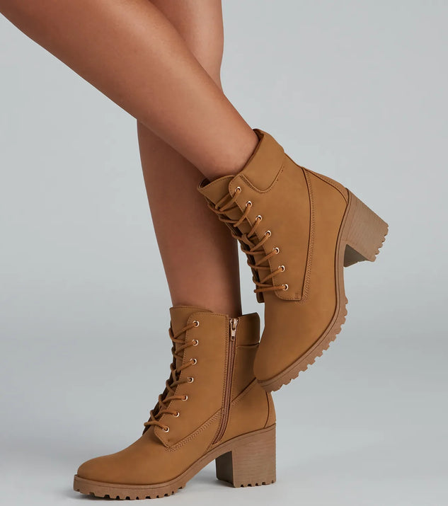 Trendy Moment Lace-Up Booties