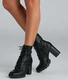 Wild Side Faux Leather Lug Boots