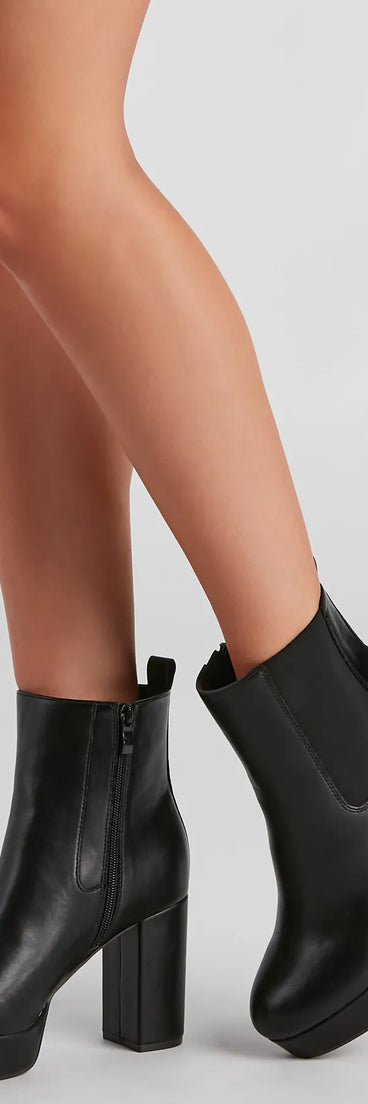 In The Details Faux Leather Platform Booties
