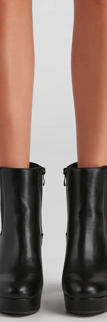 In The Details Faux Leather Platform Booties