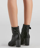 Foxy Babe Combat Peep Toe Booties